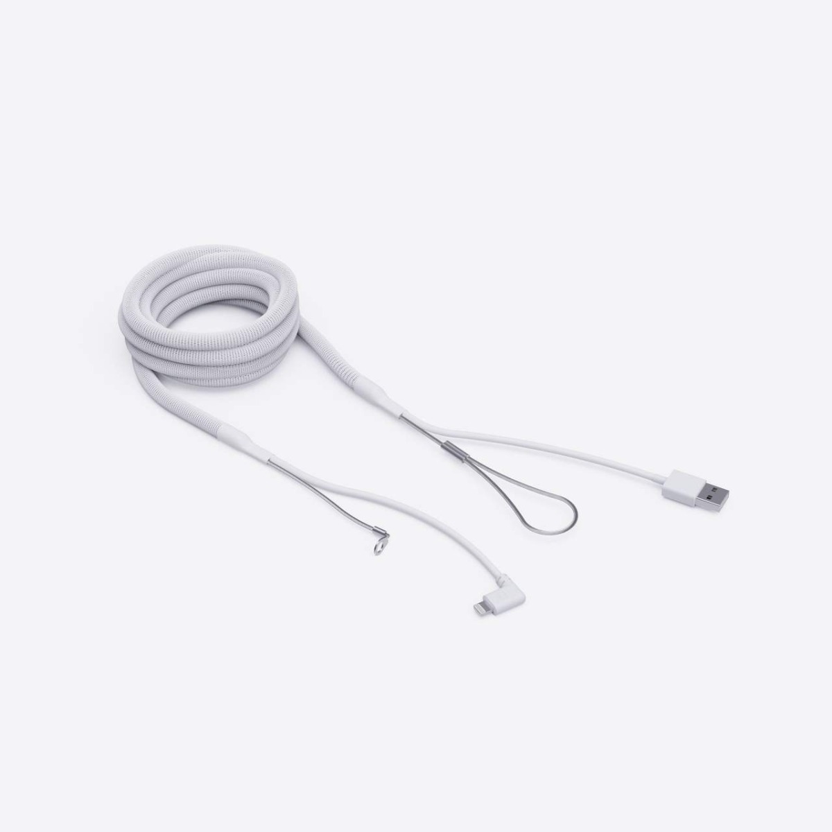 Verstärktes MFI-geprüftes 2 m langes Lightning to USB-A Kabel, weiß