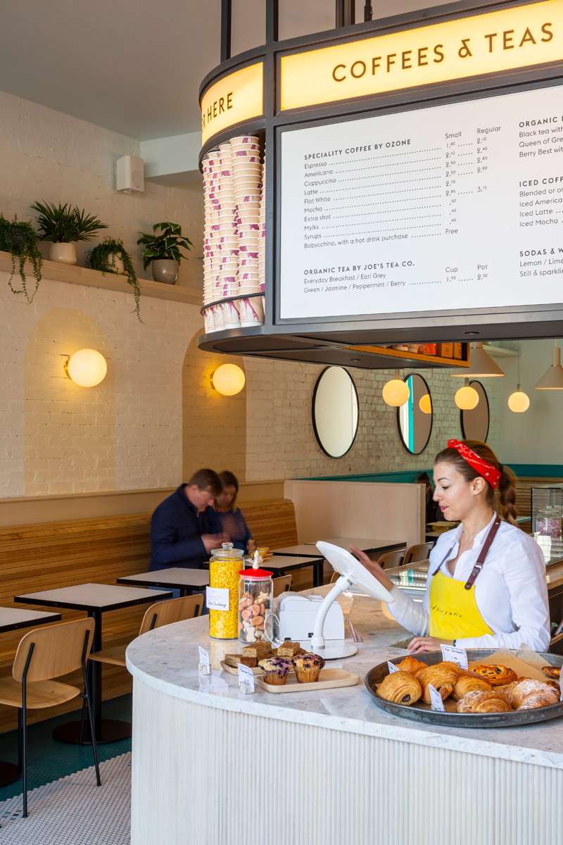Bouncepad Counter Flex Tablet Kiosk mit stabilem Fuß und Schwanenhals