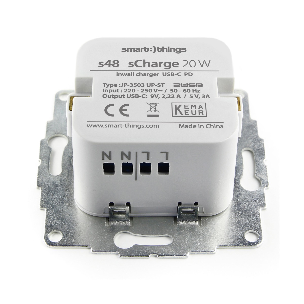 Unterputz Netzteil, 20W mit USB-C PD-Anschluß| sCharge s48 C