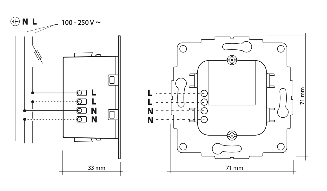 Unterputz Netzteil, 20W mit USB-C PD-Anschluß| sCharge s48 C