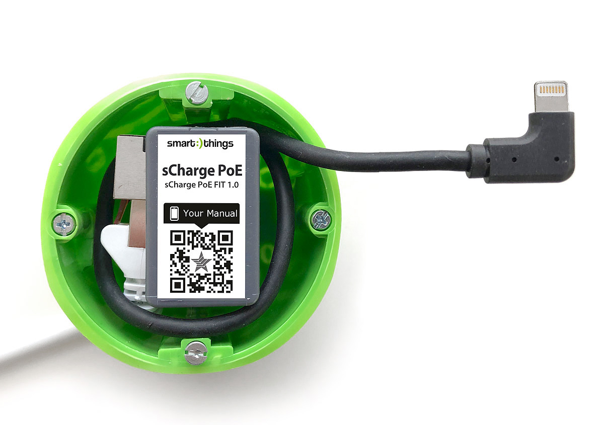 sCharge PoE Fit met Lightning connector DE